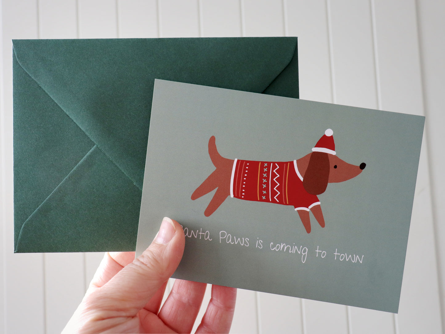 Weihnachtskarte "Santa Paws is coming to Town"