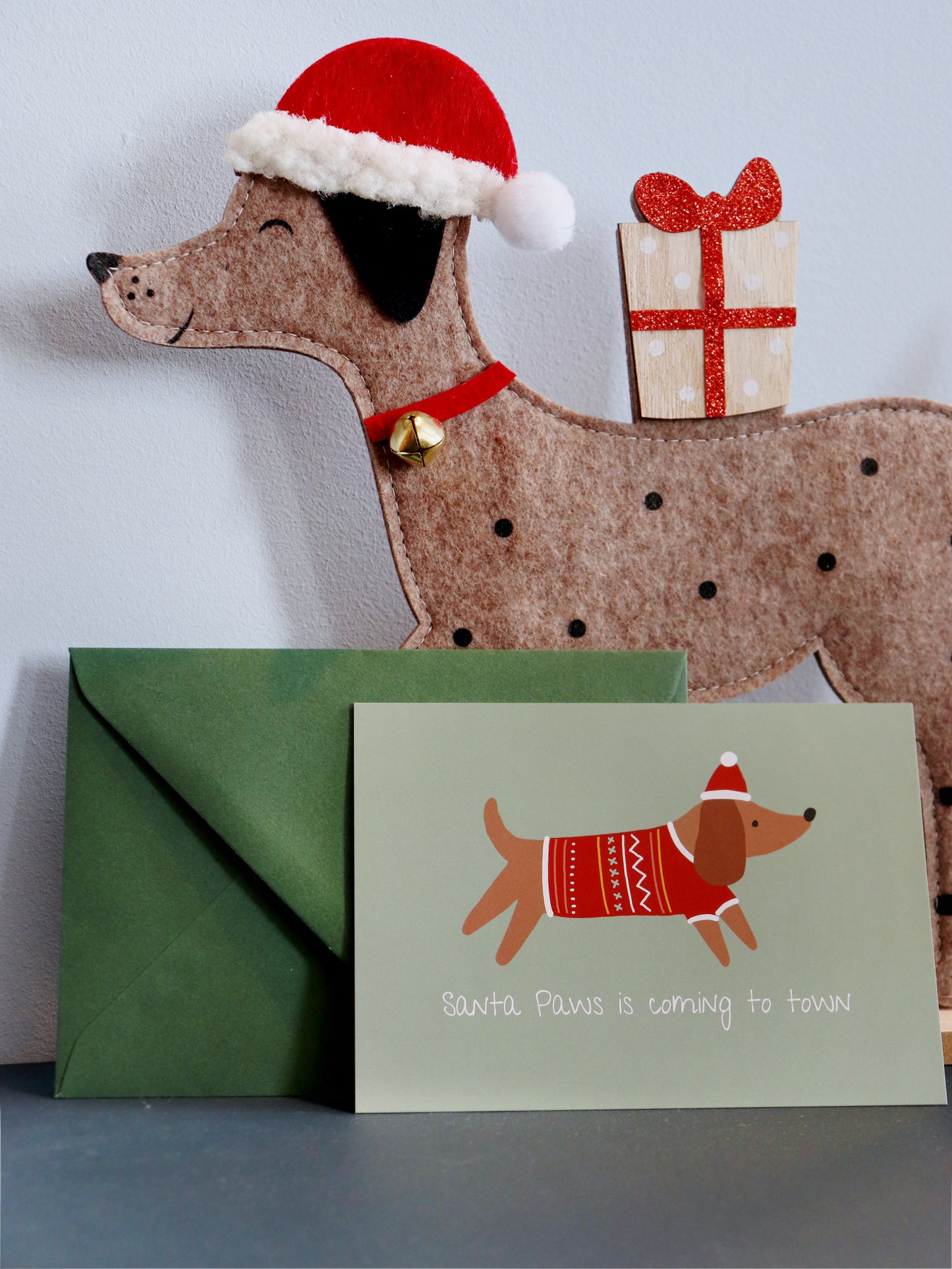 Weihnachtskarte "Santa Paws is coming to Town"