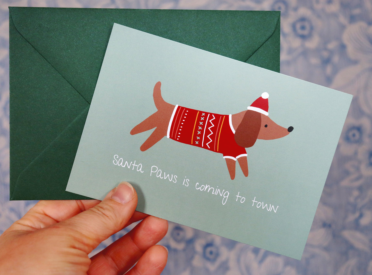 Weihnachtskarte "Santa Paws is coming to Town"