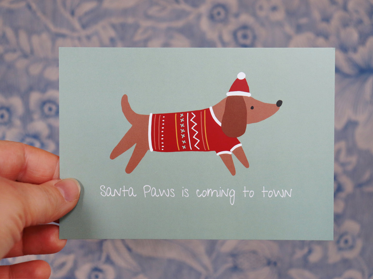 Weihnachtskarte "Santa Paws is coming to Town"