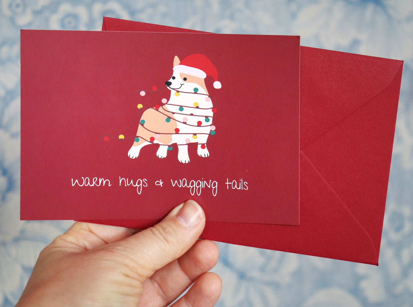 Weihnachtskarte "Warm Hugs & Wagging Tails"