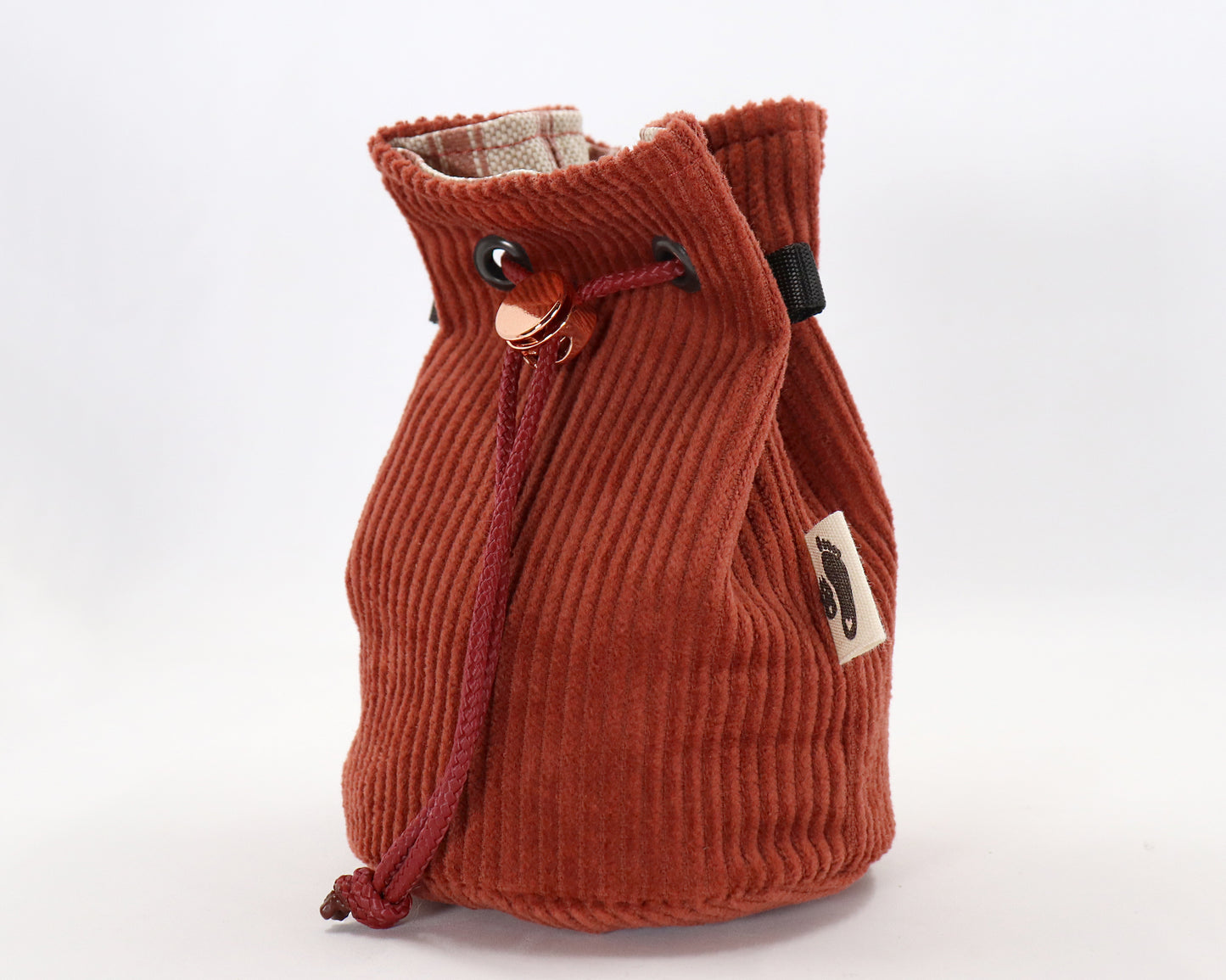 Leckerlibeutel für Hunde - Kiki Cord rostrot - innen beschichtet