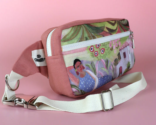 Handmade Gassitasche / Bauchtasche Kadu puderrosa