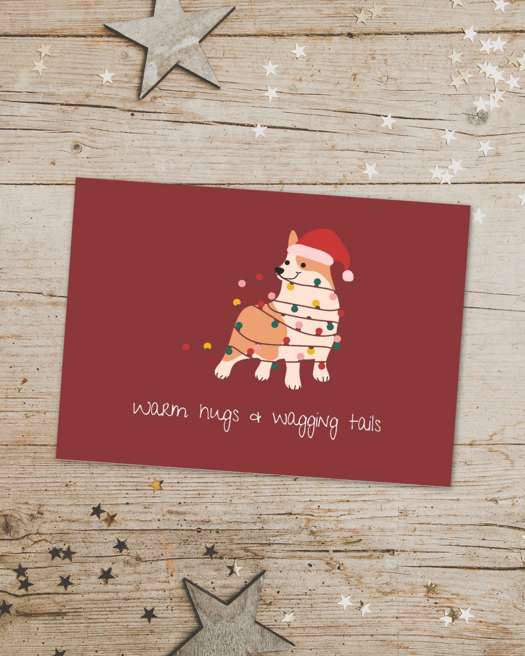 Weihnachtskarte "Warm Hugs & Wagging Tails"