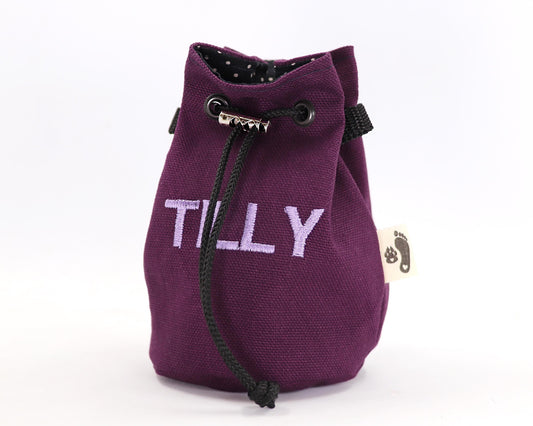 Leckerlibeutel für Hunde - Kiki lila - innen beschichtet